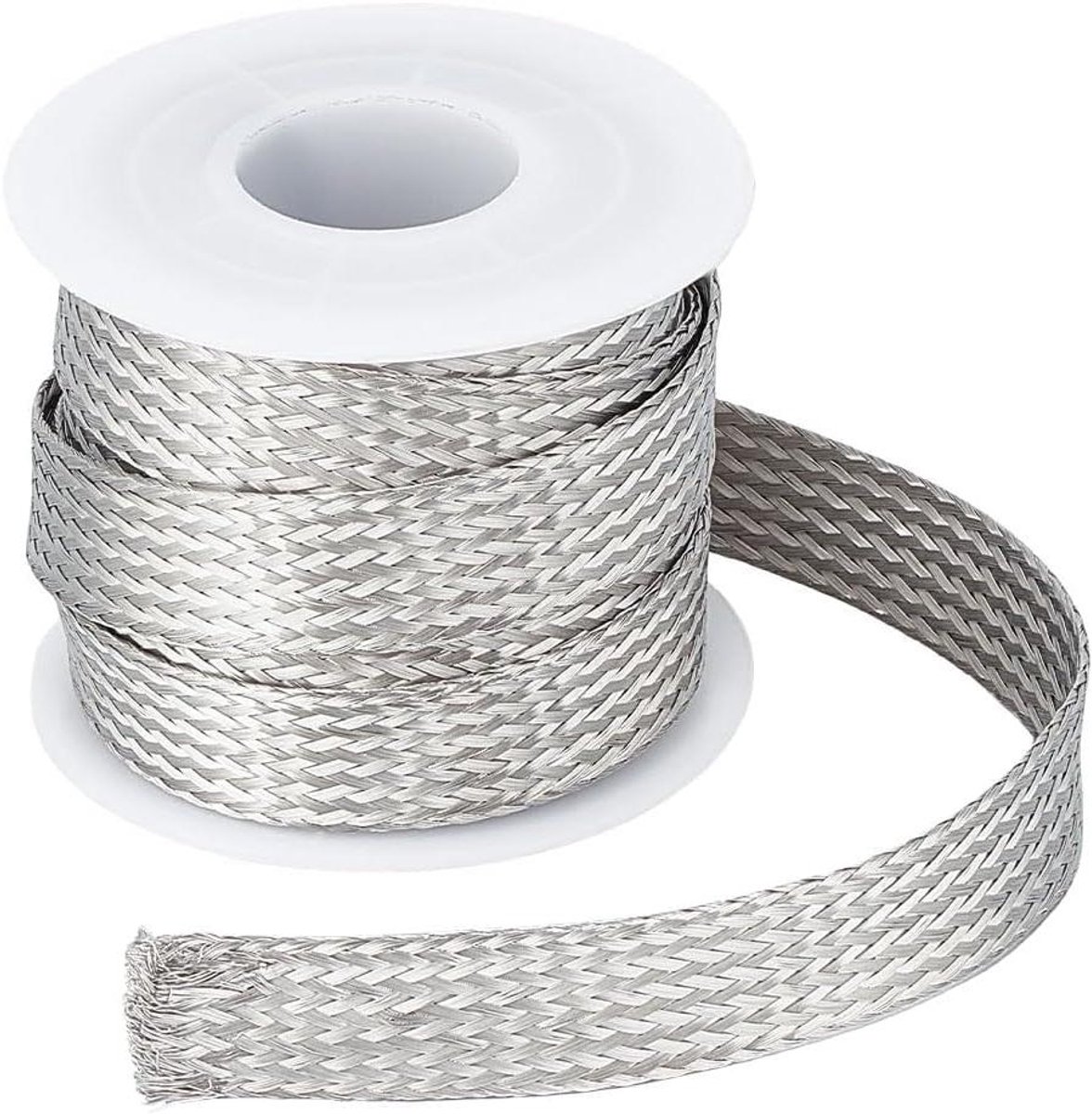 Inovra - 304 Roestvrijstalen Uitbreidbare Gevlochten Kabelsleeve | Kabelbeschermer voor Plat Kabelsnoer | 4m/rol